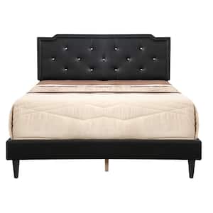 Deb Black Adjustable Queen Panel Bed