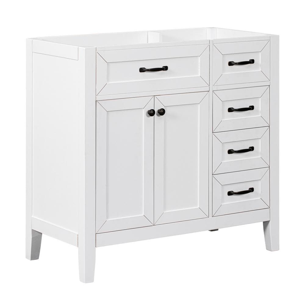 35.5 in. W x 17.7 in. D x 35 in. H Bath Vanity Cabinet without Top in White