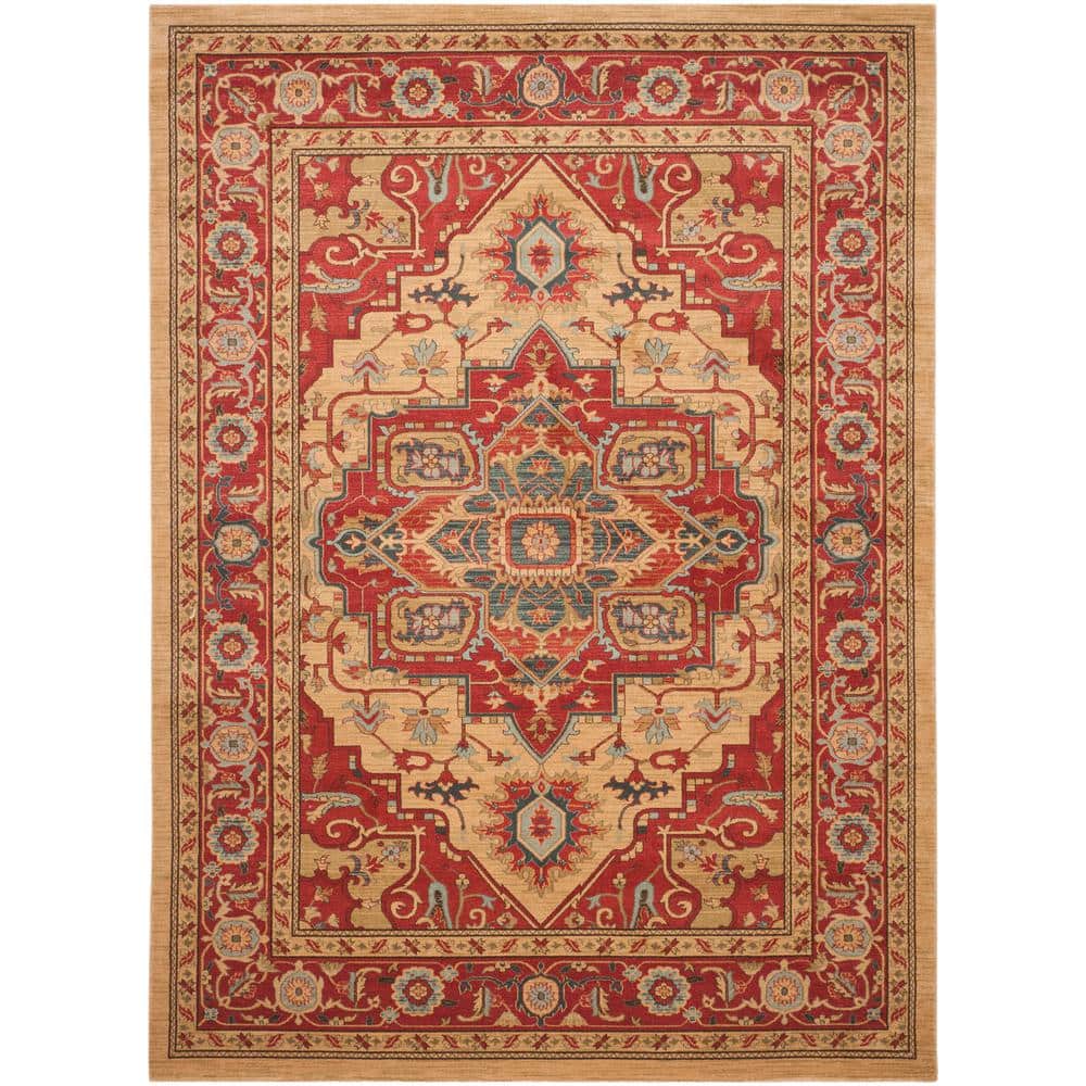Safavieh Red and Natural Synthetic 8' x 10' Oriental Area Rug