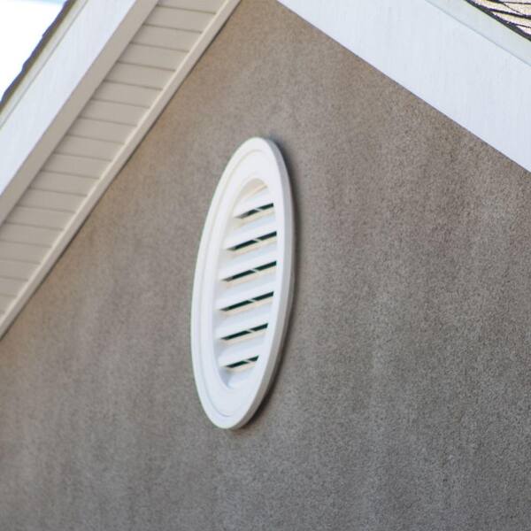 Builders Edge 22"x32" Round Top Gable Vent - White Vinyl With Insect Screen (153 Sq In Net Free Area)