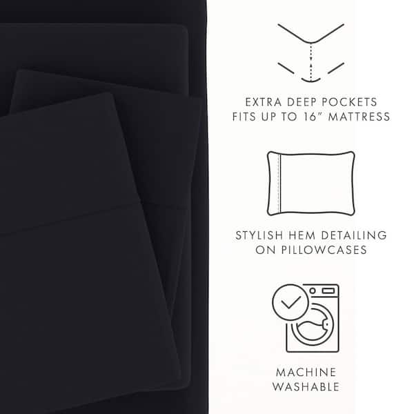 Becky Cameron Solid Microfiber Deep Pocket Sheet Set