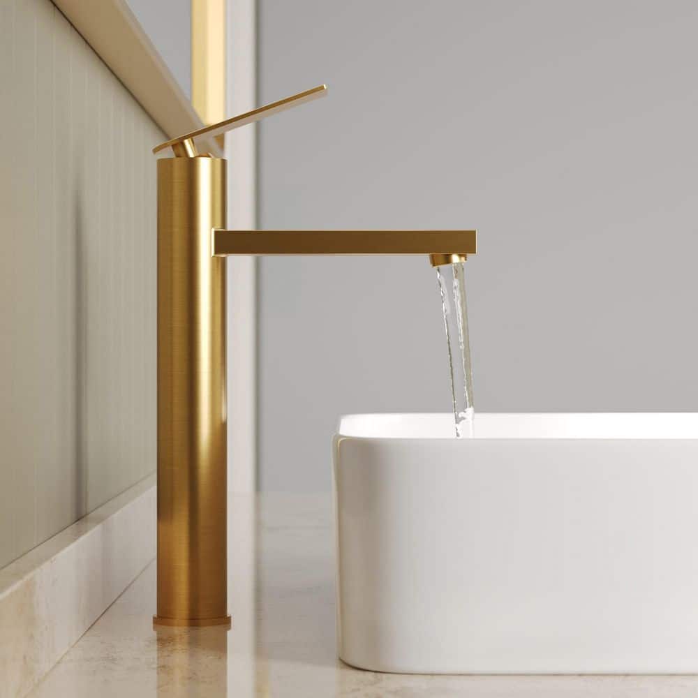 GRANDJOY 12 in. Single Handle Single Hole Bathroom Faucet with Pop
