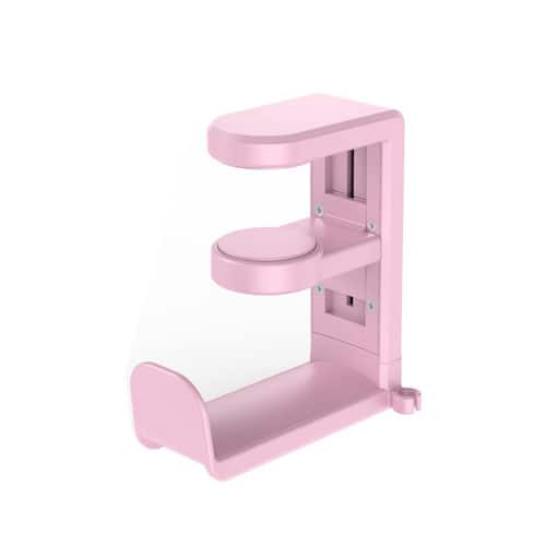 Rotating Headphone Stand, PC Gaming Headset Stand, Adjustable Clamp-on Headphone Holder with 360° Swivel Pink BIBIVIS Computer & Laptop Accessories