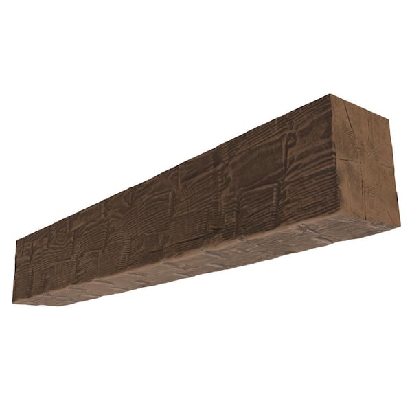 Ekena Millwork Heritage Timber Reclaimed Axed Cut 72 in. W x 9.5 in. D x 7.5 in. H Cap-Shelf Mantel