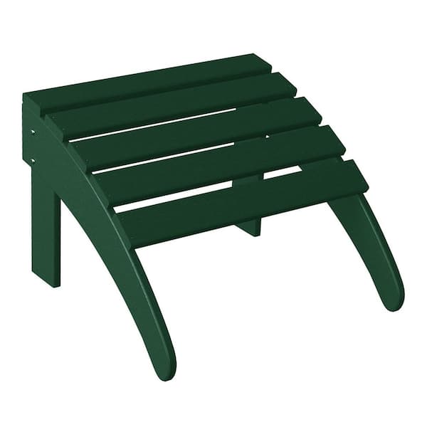 WESTIN OUTDOOR District Dark Green Plastic Outdoor Adirondack Chair Folding Ottoman