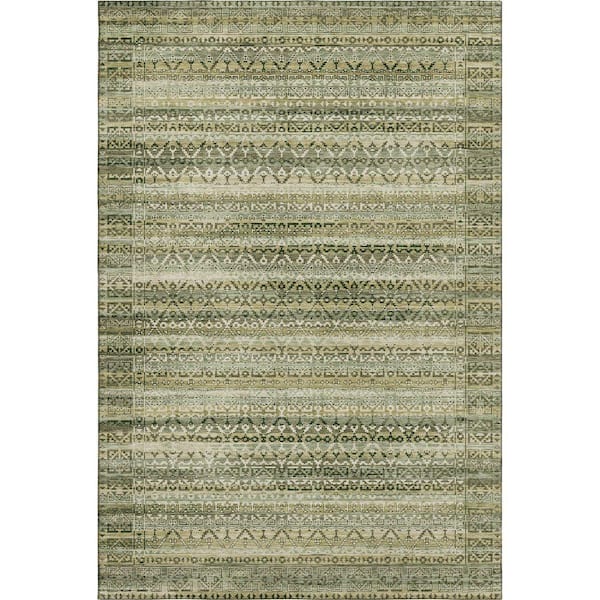 Mayfield Premium Machine Washable Abstract AMF2101 Green 3 ft. x 4 ft. Area Rug