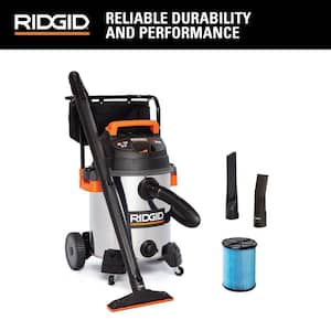 16 Gal. 6.5 Peak HP Stainless Steel Shop Vacuum Wet Dry Vac with Fine Dust Filter, Locking Hose and Attachments WD1956