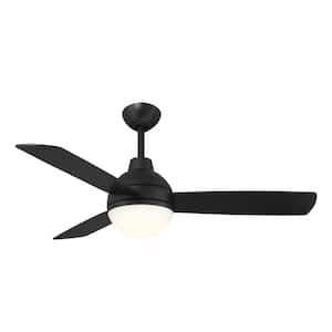 Blaketon 46 in. Indoor/Outdoor Matte Black Modern Ceiling Fan with Integrated Tunable LED and Remote Control