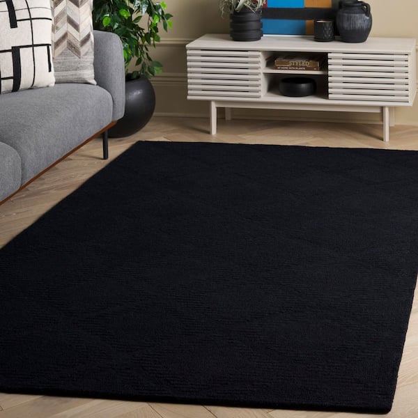 Rodeo Drive 3 ft. x 5 ft. Black Solid Diamond Area Rug