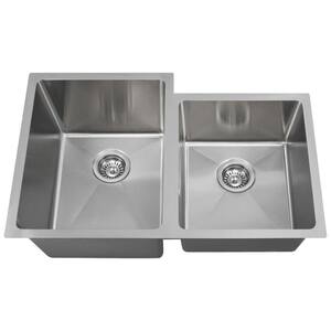 Undermount Stainless Steel 31-1/4 in. Double Bowl Kitchen Sink