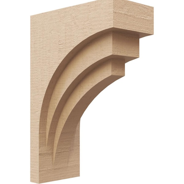 Ekena Millwork 6 in. x 18 in. x 12 in. Classic Rockford Rough Cedar Woodgrain TimberThane Corbel, Primed Tan