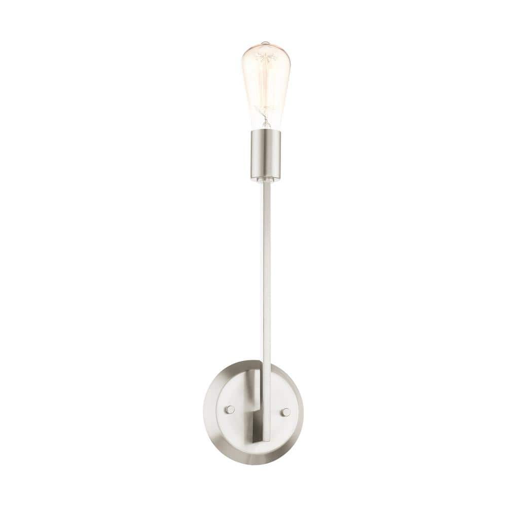 Prague Brushed Nickel 16" Contemporary Crystal Rod Sconce
