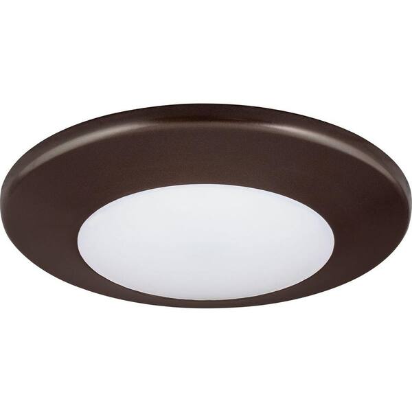 Progress Lighting 7-1/4 in. Round 1-Light Antique Bronze LED Surface and Recessed Mount Light