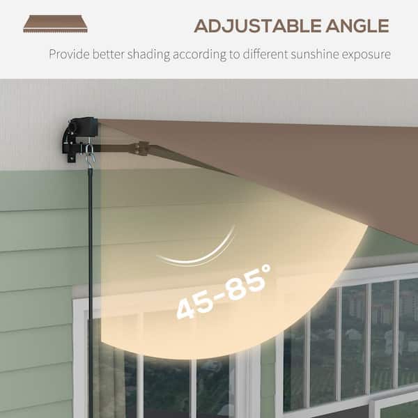 Outsunny 13 ft. Retractable Awning, Patio Awning Sunshade