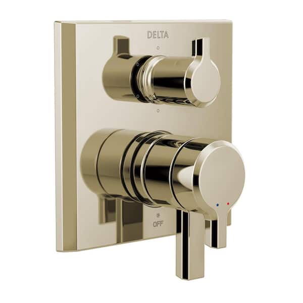 Delta Pivotal 2-Handle Wall-Mount 6-Setting Integrated Diverter Trim Kit in Lumicoat Polished Nickel (Valve Not Included)