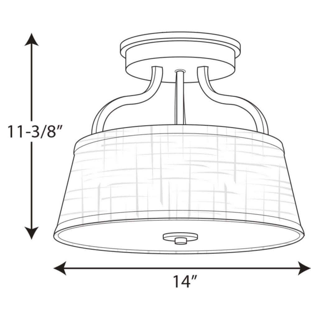 Brushed Nickel Drum Semi-Flush Convertible Light