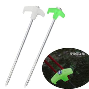 0.32 in. x 10 in. Tent Stake Heavy-Duty Camping Stake for Outdoor Camping Tent, Noctilucence (10-Pack)