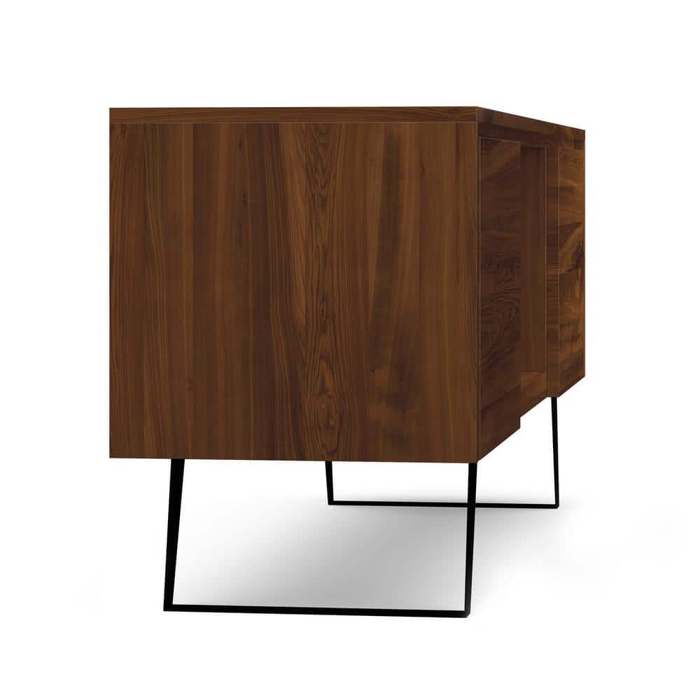 Lowry 63" Walnut TV Media Stand with Metal Legs