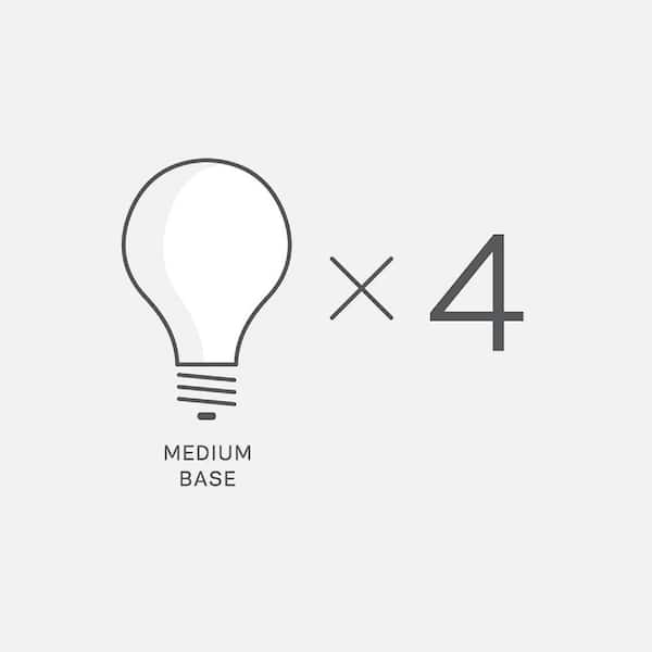 Generation Lighting - Vinton 29 in. 4-Light Midnight Black Bathroom Vanity Light with Etched White Glass Shades and LED Light Bulbs