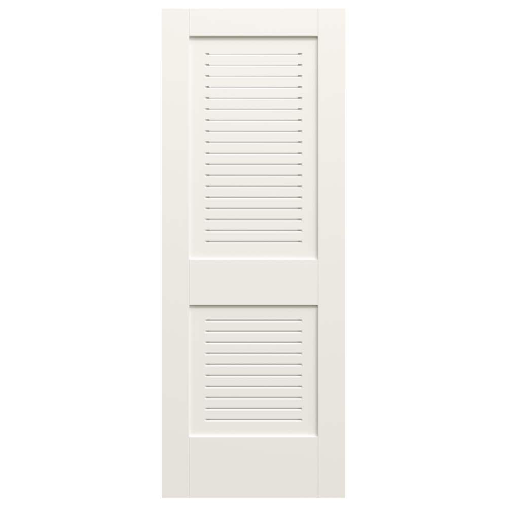 JELD-WEN 30 in. x 80 in. 2-Panel Solid Core White Primed MDF Wood ...