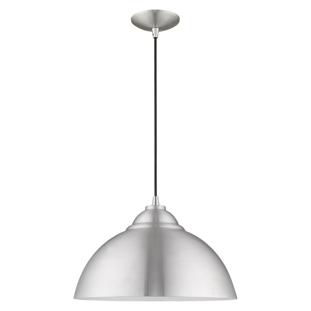 Brushed Aluminum Mini Pendant with White Underside