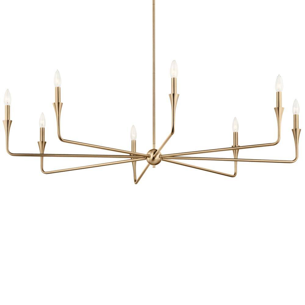 Champagne Bronze 8-Light Taper Candle Style Chandelier