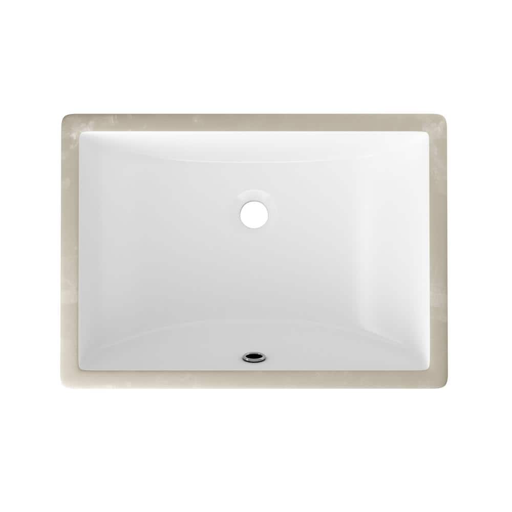 Denbigh 21'' White Ceramic Rectangular Undermount Sink