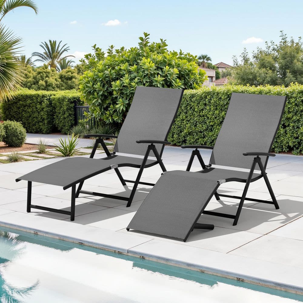 2-Piece Metal Outdoor Chaise Lounge in Gray price history on PriceWatchPro