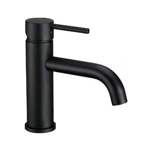 Single-Handle Single-Hole Bathroom Faucet in Matte Black
