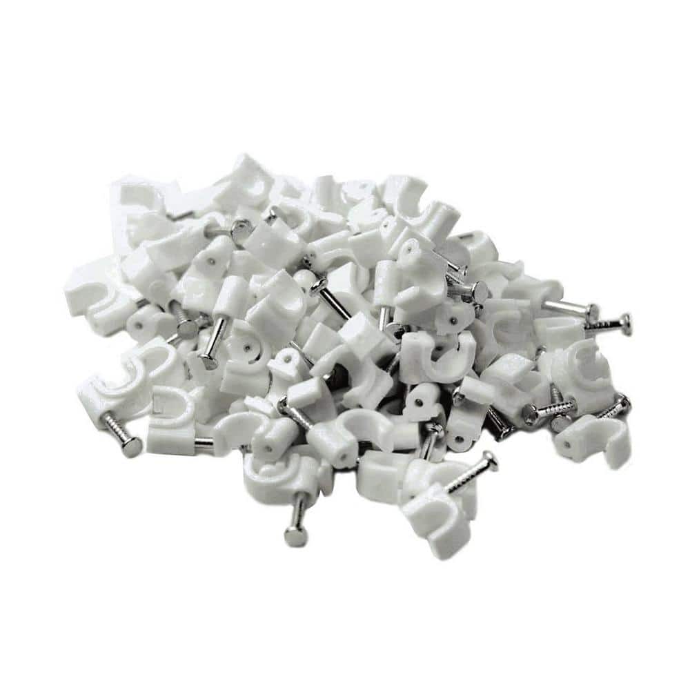  QualGear 6mm Cable Clips, White, 100 Pack, CC1-W-100-P :  Everything Else