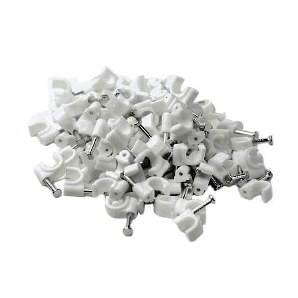 QualGear Cable Clips, (100-Pieces), White