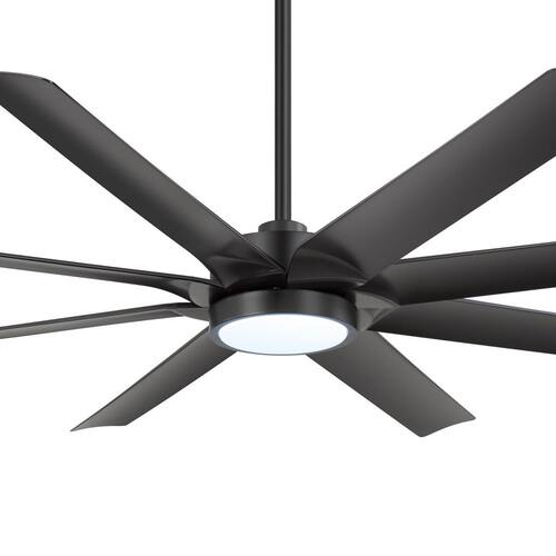 Primo 72-In Indoor Ceiling Fan with DC Motor, 8 ABS Blades, 3-Color Light, 6-Speed Remote Control, 2 Downrods with Timer Lighting