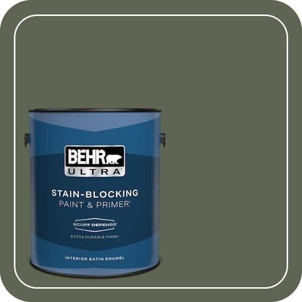 BEHR ULTRA 1 gal. #N390-7 Cypress Vine Extra Durable Satin Enamel Interior Paint & Primer