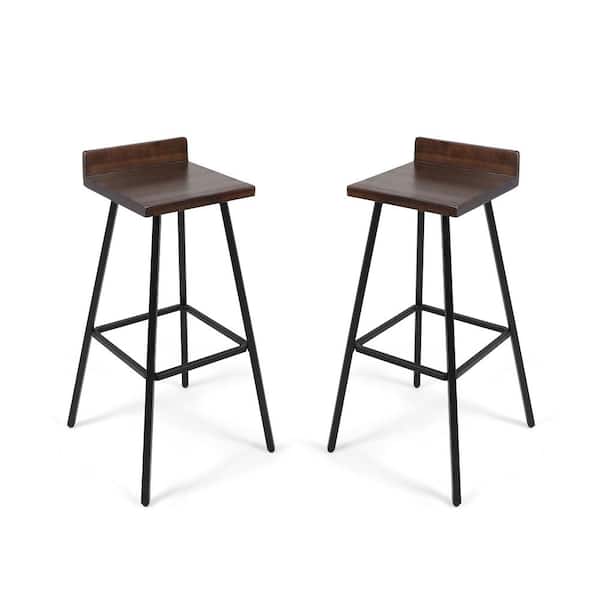 Unbranded Jut Bidwell Contemporary Acacia Wood Outdoor Barstools (Set of 2)