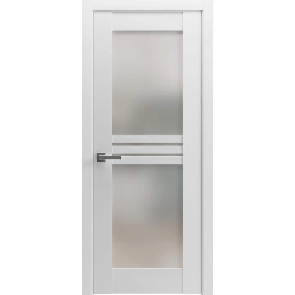 7222 24 in. x 80 in. Left-Hand/Inswing Solid Frosted Glass White Single Prehung Interior Door with Hardware price history on PriceWatchPro