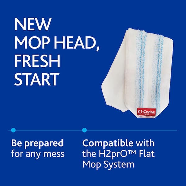 O-Cedar H2prO 15 in. Flat Mop Microfiber Mop Head Replacement (6