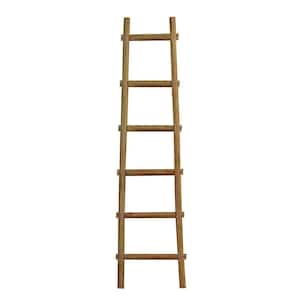 Mariana 6 Step Brown Decorative Ladder Shelve Wooden Wall Art