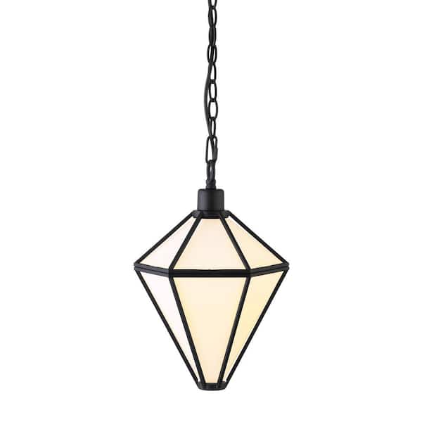 Meyer&Cross Adara 1-Light Blackened Bronze Hanging Wide Pendant Light with Glass Shade