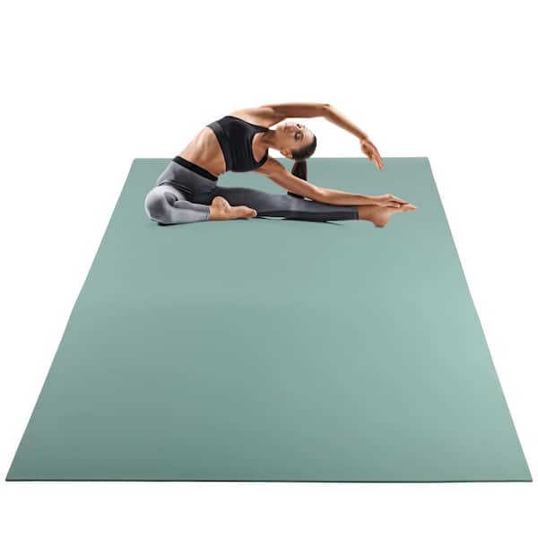 6 ft. L x 4 ft. W Wide - 8mm Thick - 24 Sq. Ft - Large Non-Slip Exercise Workout Mat by Wakeman Mint - Gym Flooring Mat