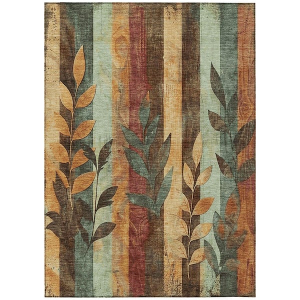 Chantille Machine Washable Indoor/Outdoor Abstract ACN1871 Wheat 5 ft. x 7 ft. 6 in. Accent Rug