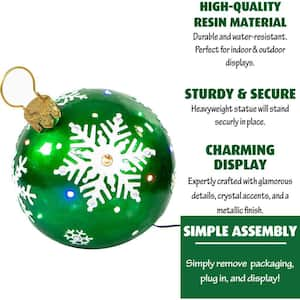 1.5 ft. 24-Light LED Jeweled Ball Ornament with Snowflake Design