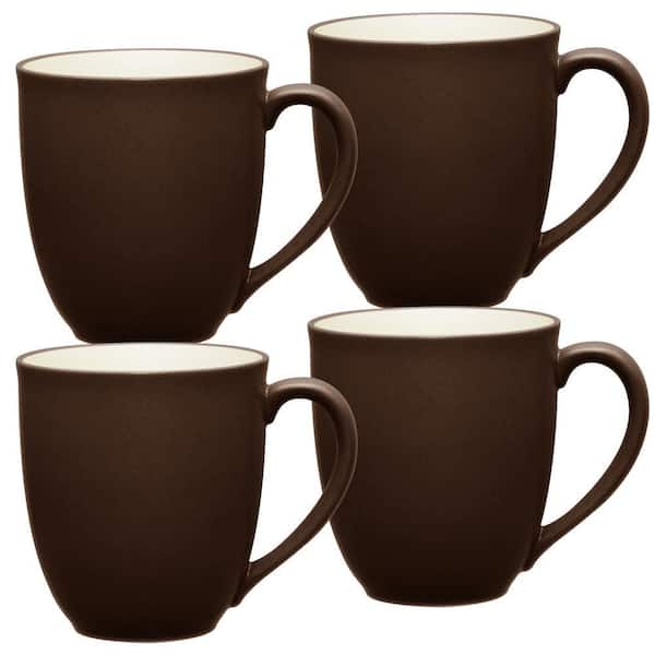 Colorwave Chocolate 12 fl. oz. (Brown) Stoneware Mugs, (Set of 4)