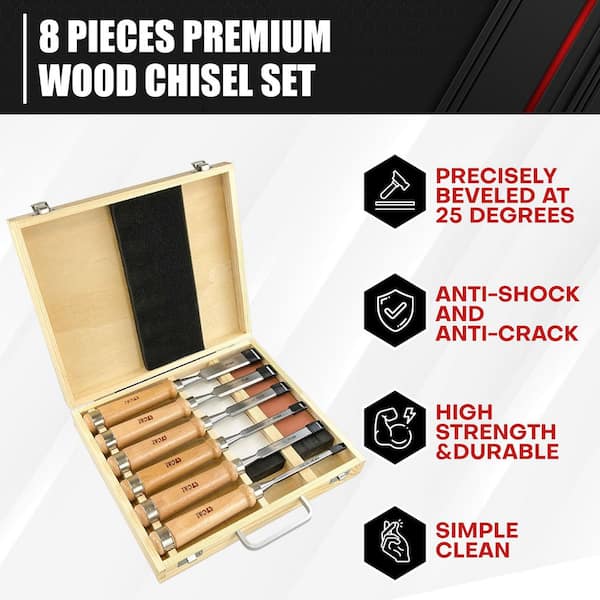 MYWISH 6-Pieces Wood Chisel with 2-Sharpening Stone MZWC0002 - The
