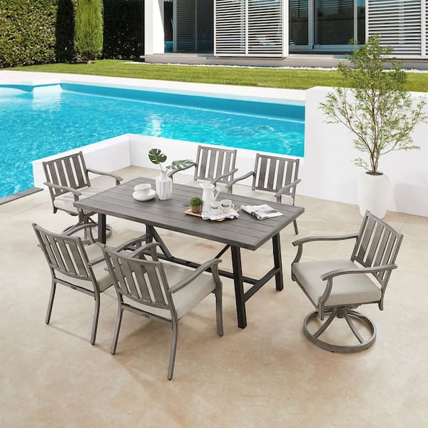 Azur 7-Piece Aluminum Outdoor Dining Set with Cushions