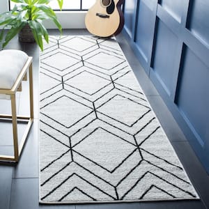 Adirondack 3 ft. x 8 ft. Ivory/Black Diamond Runner Rug