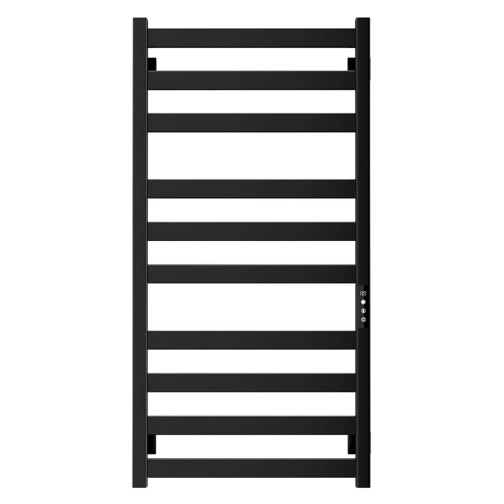 Electric Stainless Steel Towel Warmer Rack in Black - 10 Bars Wall Mounted Heater with Touch Screen Timer price history on PriceWatchPro