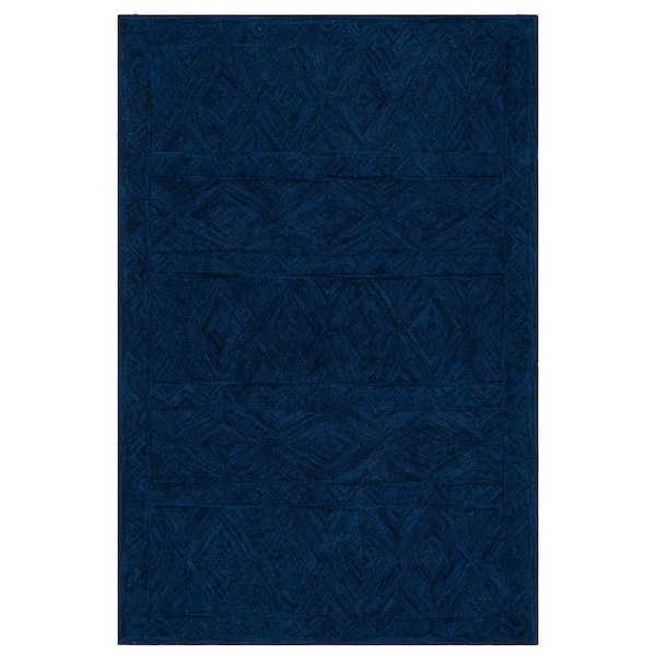 SAFAVIEH Metro Blue Doormat 3 ft. x 5 ft. Geometric Solid Color Area Rug