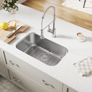 Undermount Stainless Steel 27 in. Single Bowl Kitchen Sink with Additional Accessories