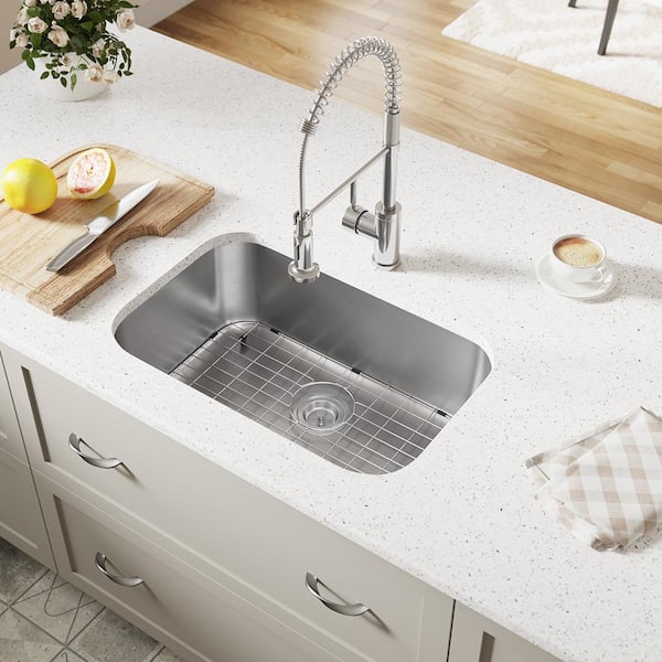 MR Direct Undermount Stainless Steel 27 in. Single Bowl Kitchen Sink with Additional Accessories