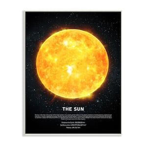 "Milky Way Sun Infographic Outer Space Facts" by Design Fabrikken Unframed Astronomy Wood Wall Art Print 10 in. x 15 in.